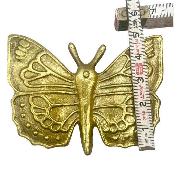 Gold Tone Metal Large Butterfly Figurine Home Decor Brass Tone 7"Wx5.5"Dx2.25"H - Picture 5 of 8